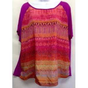 ALYX Women's Top Striped Print Short Sleeve 1X